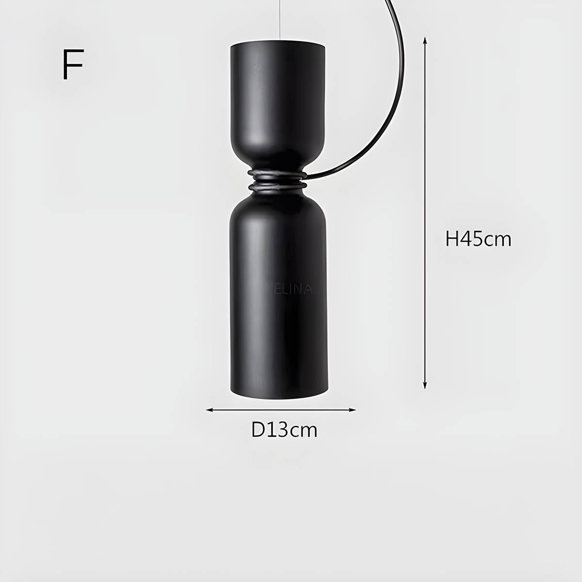 Suspension Orlee – Design Géométrique Moderne en Noir Mat, Blanc & Gris