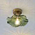 Lampe de plafond en verre en forme d'hibiscus