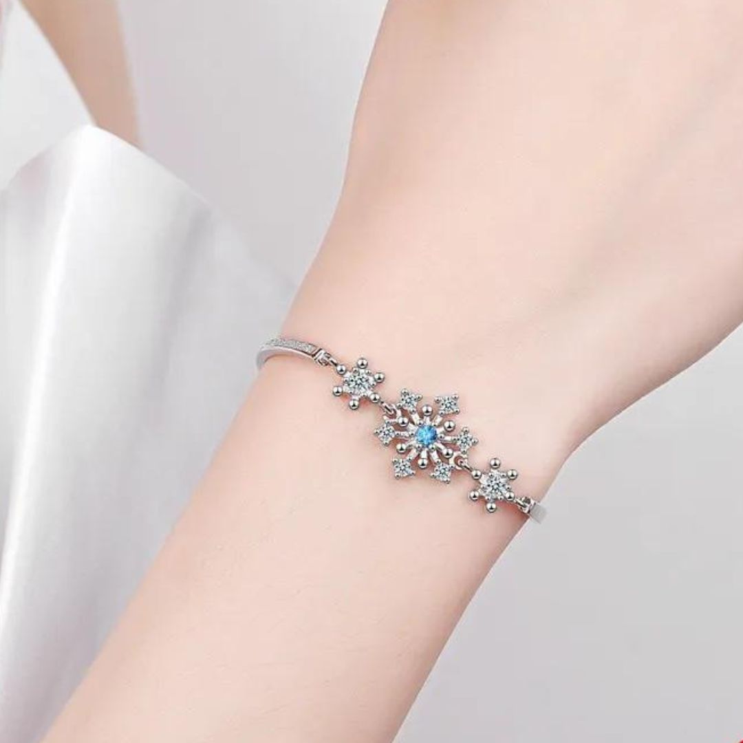Bracelet en Cubic Zirconia Flocons de Neige de Noël