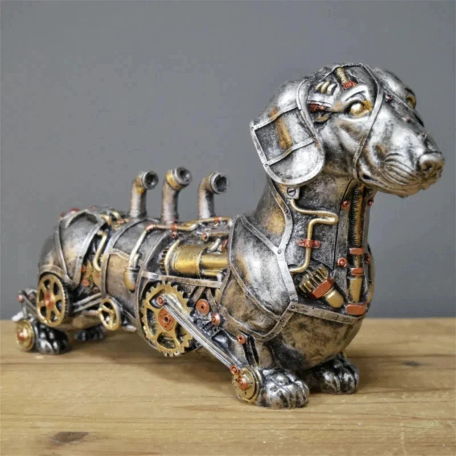 ArtisanForge Steampunk Sculpture Animale | Impressionnant ornement animal mécanique qui enrichit la décoration industrielle chic avec une élégance artistique unique