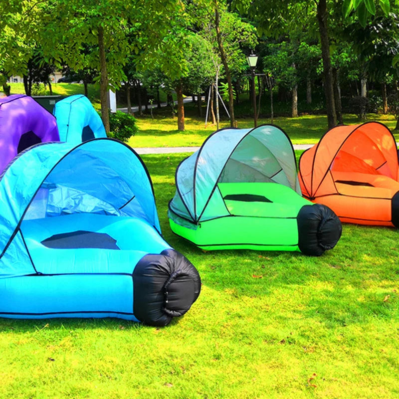 Canapé Gonflable avec Ombre – Confortable et Imperméable pour Plage et Piscine