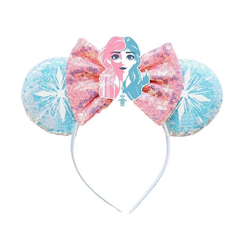 Accessoires de cheveux Frozen – Bandeaux Elsa et Anna avec oreilles de Mickey Mouse pour filles