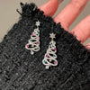Boucles d'oreilles en pompons arbre de Noël