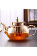 Théière en verre avec infuseur et couvercle pour thé en vrac