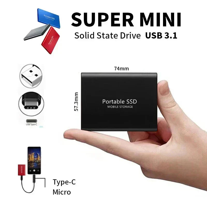 SSD Externe Ultra-Rapide 128 To – Stockage Compact et Fiable