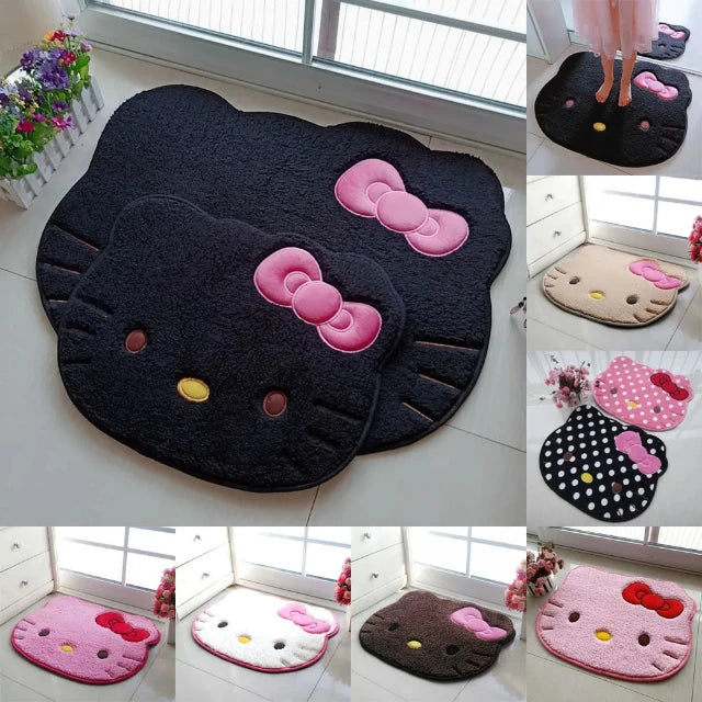 FelineLux Tapis Hello Kitty | Tapis en peluche doux et antidérapant pour la salle de bain et le salon