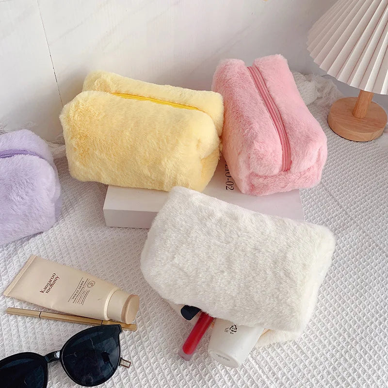 Trousse en peluche avec fermeture éclair | Trousse à crayons | Étui de rangement doux avec grande capacité pour crayons et stylos