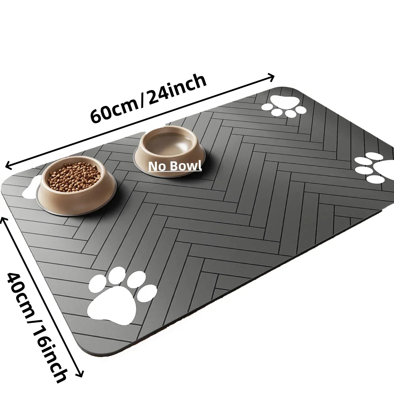 PetElegance Tapis Nourriture Luxe | Tapis absorbant avec dos imperméable pour chiens et chats