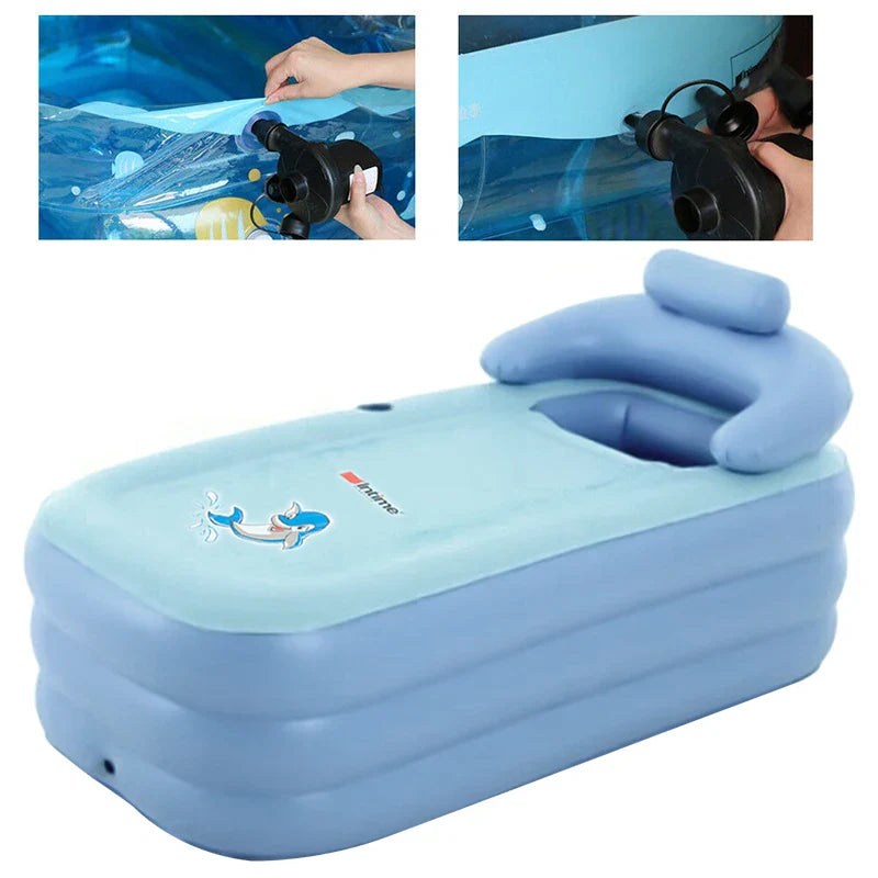 Baignoire Gonflable pour Bébé avec Support Coussin – Piscine Confortable et Sûre pour Bébé