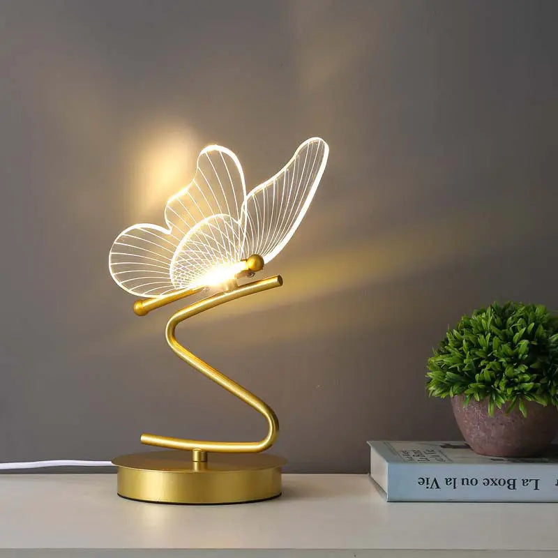 LuxeLumen Lampe de Table Élégante avec Design Papillon | Créez une ambiance chaleureuse avec cette lampe unique