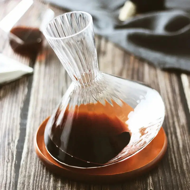 Carafe pivotante en verre de cristal | Carafe de 1,5 litre rotative à 360° pour le vin, le whisky et le champagne