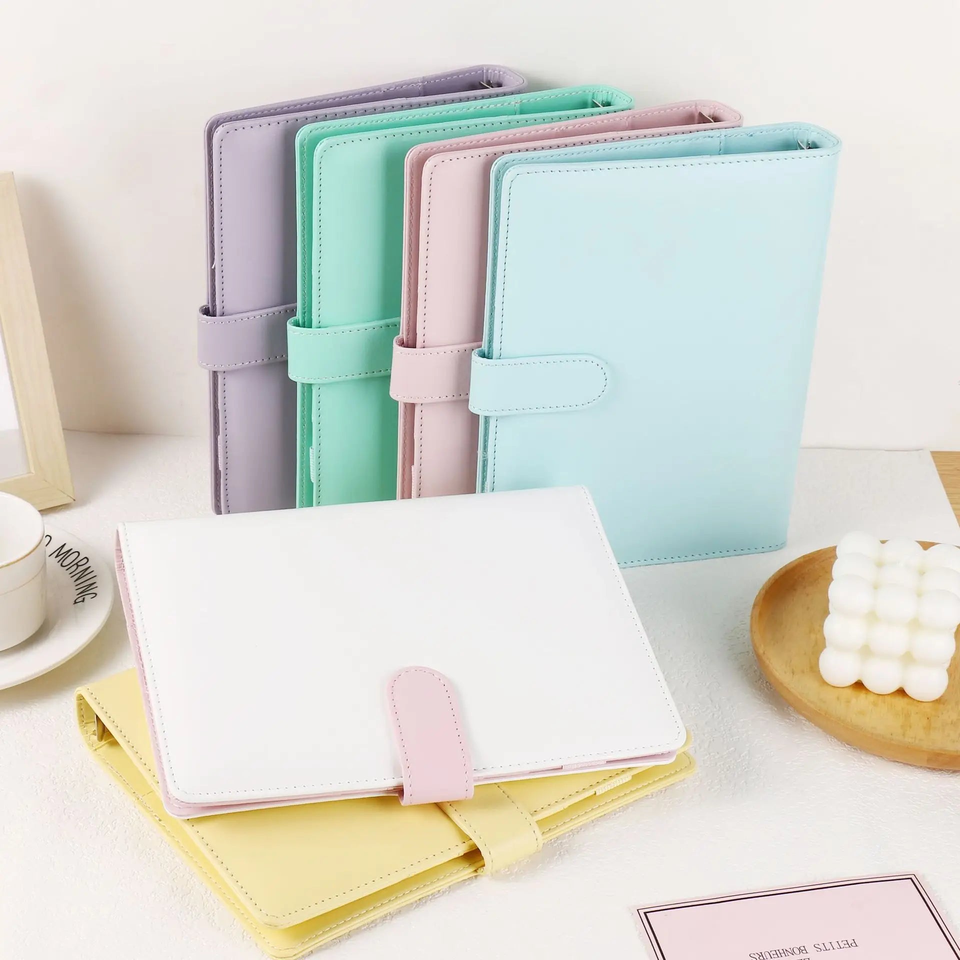 A5 classeur en cuir PU aux couleurs macarons | Planificateur | Album photo DIY et agenda en un