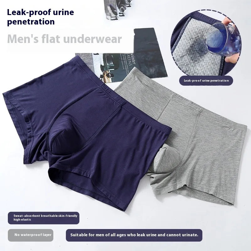 Boxer absorbant anti-fuite pour hommes | Sous-vêtements | Culotte d'incontinence haute taille lavable