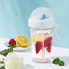 AquaBelle Luxe Bouteille d'Eau à Double Compartiment | Gobelet à Double Pailles Élégant et Portable pour Étudiants et Amateurs de Sports en Plein Air