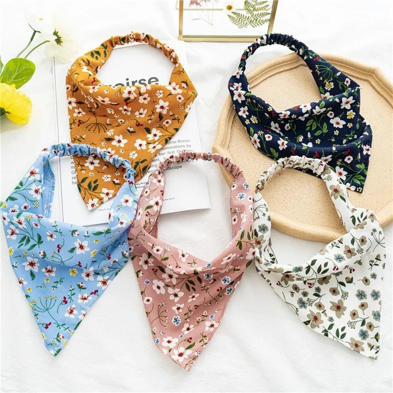 Bandana Vintage Fleurs d'Été 2022 – Accessoires de Cheveux Élégants pour Femmes et Filles