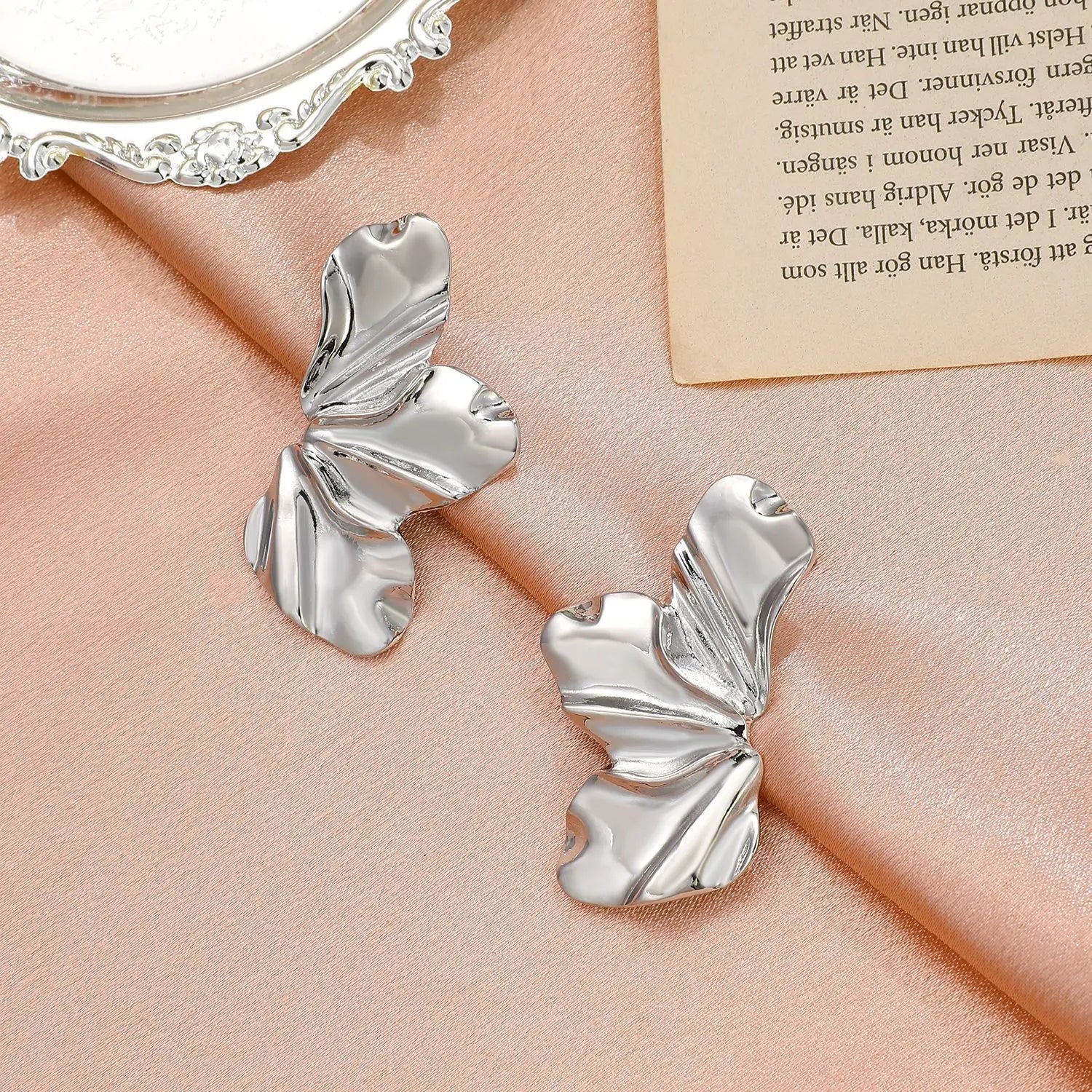 Boucles d'oreilles en pétales dorés