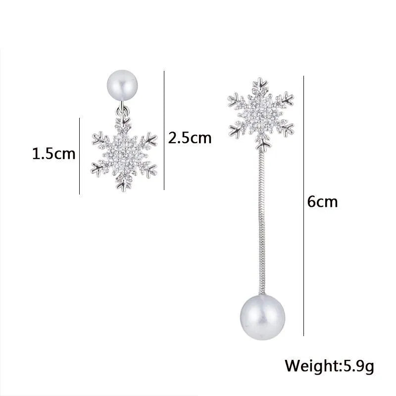 Boucles d'oreilles en goutte flocon de neige