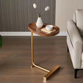 Nirethia - Table d'appoint mobile en forme de C, idéale pour le canapé ou le lit