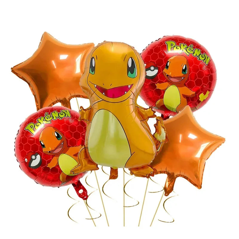 Ballons en Aluminium Pikachu et Charmander – Décoration de Fête pour Fans de Pokémon