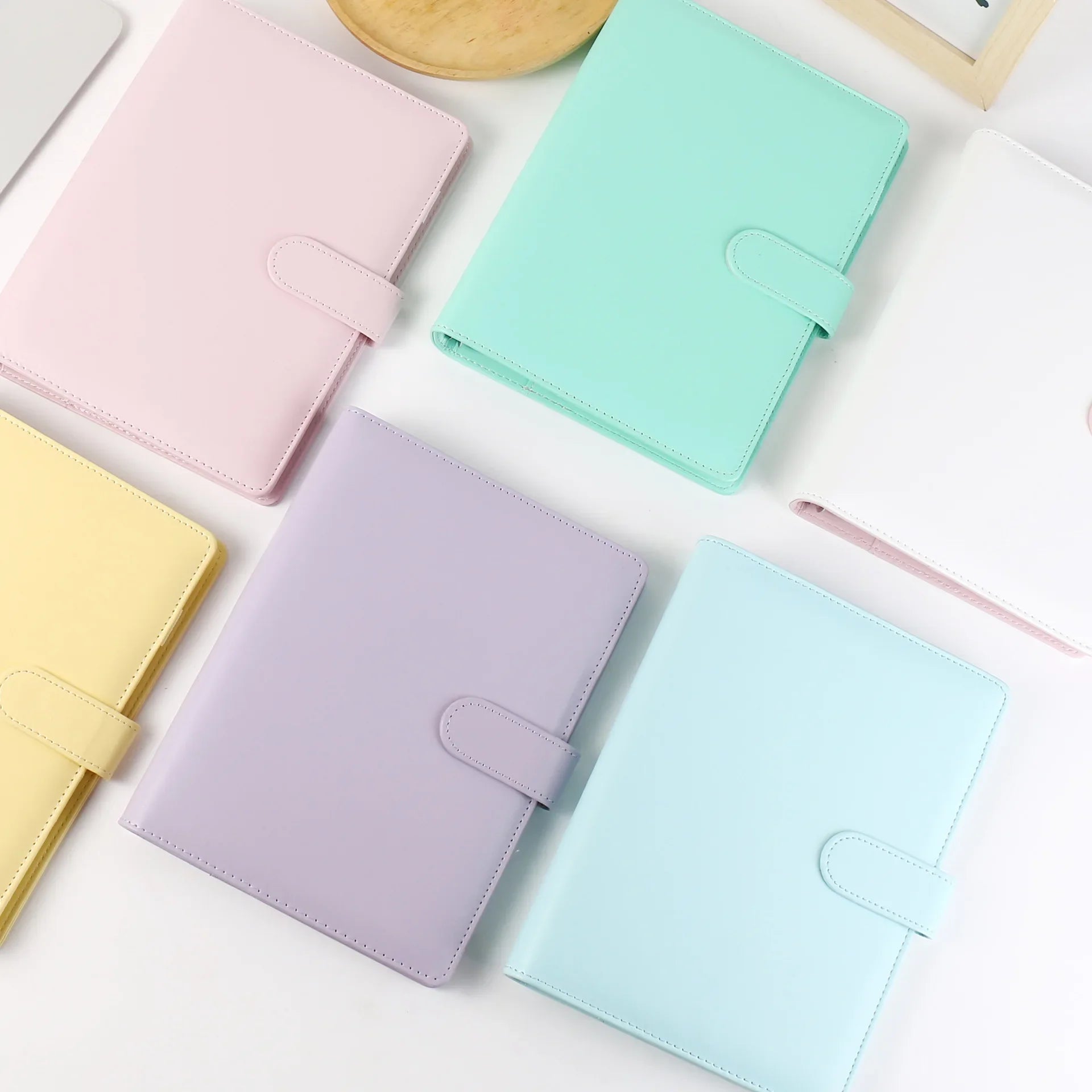 A5 classeur en cuir PU aux couleurs macarons | Planificateur | Album photo DIY et agenda en un