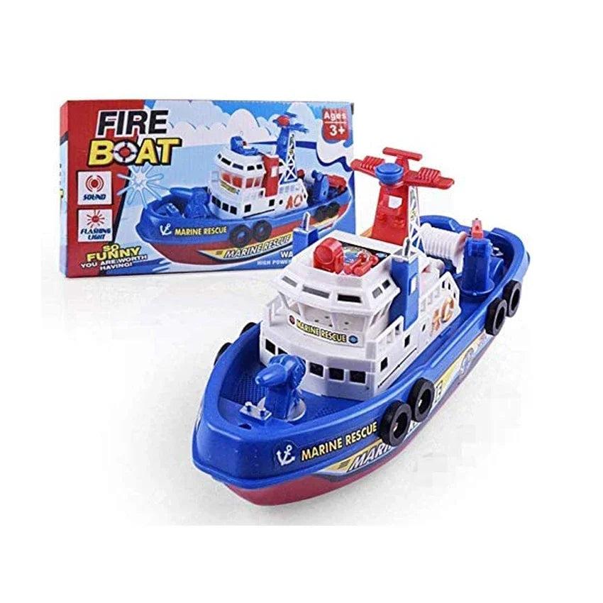 AquaPlay Elite Bateau de Sauvetage Marin | Bateau de pompiers interactif avec lumières et sons pour des aventures aquatiques passionnantes pour les enfants