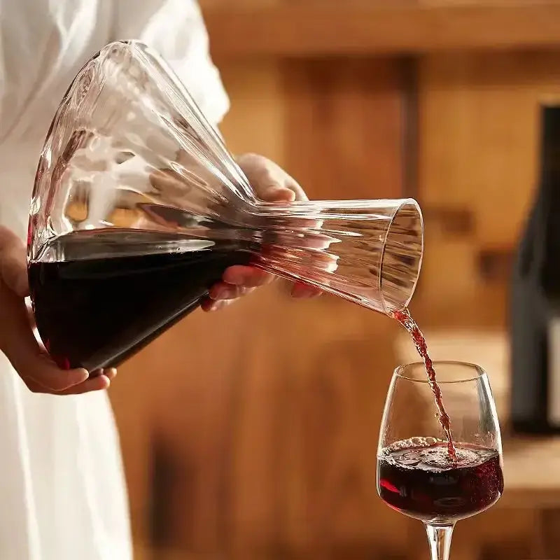 Carafe pivotante en verre de cristal | Carafe de 1,5 litre rotative à 360° pour le vin, le whisky et le champagne