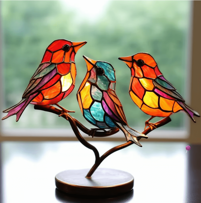 VivaBirds | Découvrez comment ces oiseaux en vitrail remplissent votre espace de couleurs vibrantes