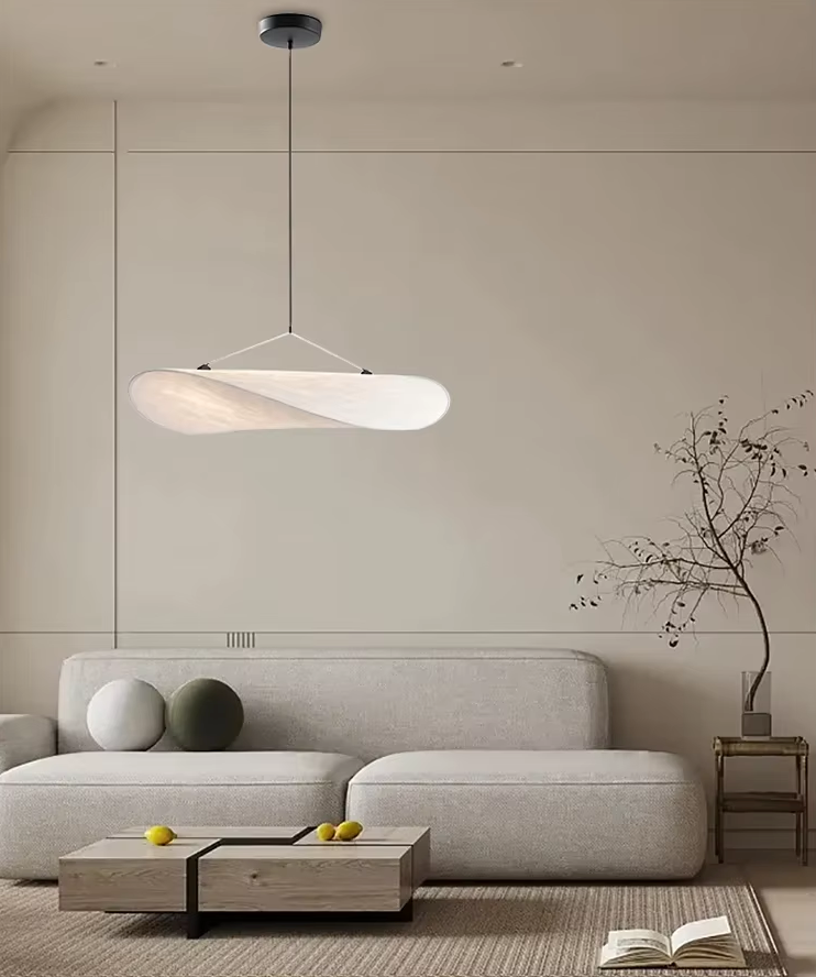 Style Japandi | Lampe de Plafond en Soie | Suspension Élégante | Éclairage Doux | Tissus Luxueux | Décorations Modernes et Traditionnelles | Durable et Écologique | Dimensions : 40/60/80/100 cm | LED Inclus