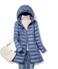 Veste polaire légère pour femmes | Veste en duvet ultra-légère et fine avec capuche amovible