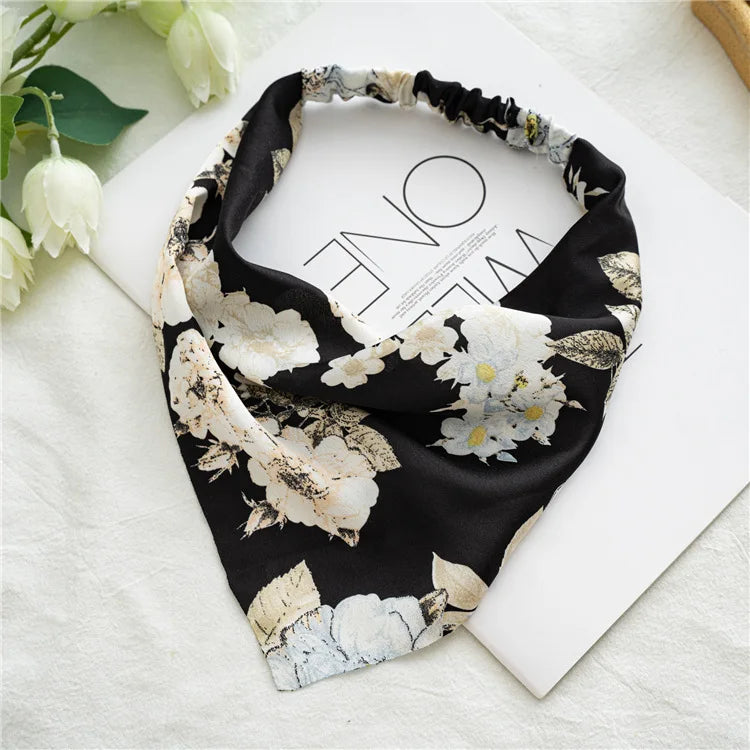 Bandana Vintage Fleurs d'Été 2022 – Accessoires de Cheveux Élégants pour Femmes et Filles