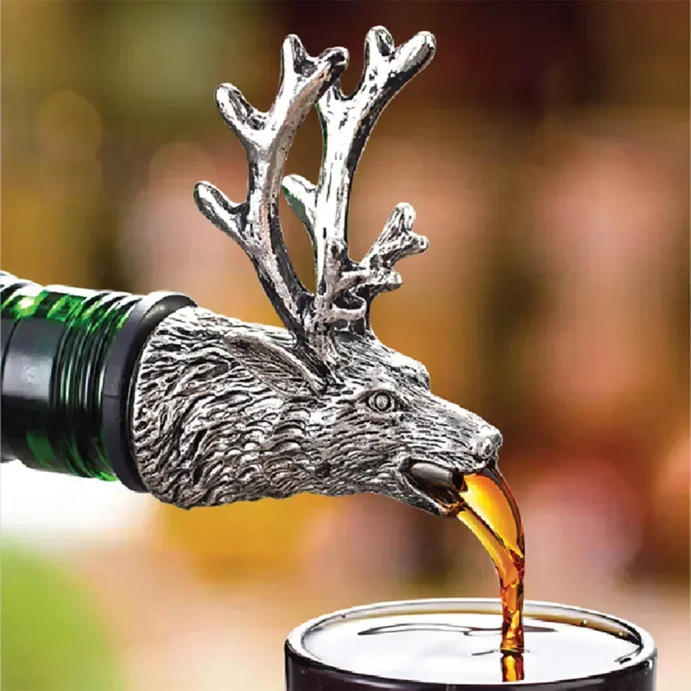 Verseur de vin en forme de tête de cerf - Élégant et Fonctionnel