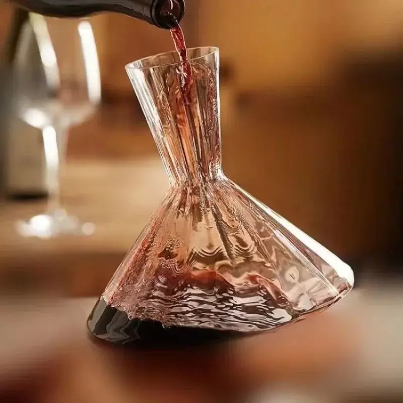 Carafe pivotante en verre de cristal | Carafe de 1,5 litre rotative à 360° pour le vin, le whisky et le champagne
