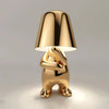 LuxeLoom Lampe de table Thinking Man Little Golden Man | Veilleuse rechargeable & Ornement décoratif d'inspiration italienne pour la décoration de la chambre à coucher