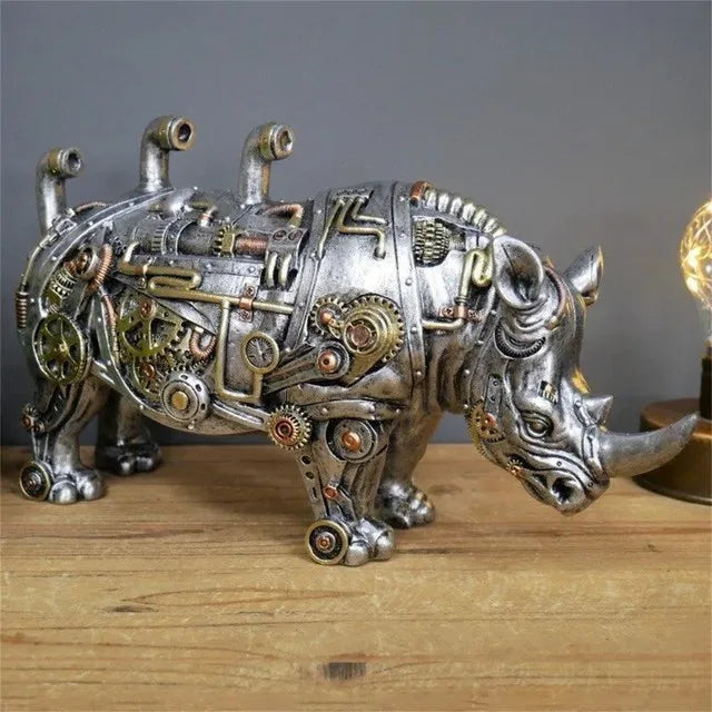 ArtisanForge Steampunk Sculpture Animale | Impressionnant ornement animal mécanique qui enrichit la décoration industrielle chic avec une élégance artistique unique