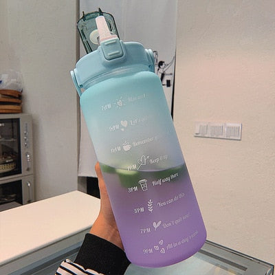 Bouteille d'eau motivante 2L avec repères horaires – HydroMotivator