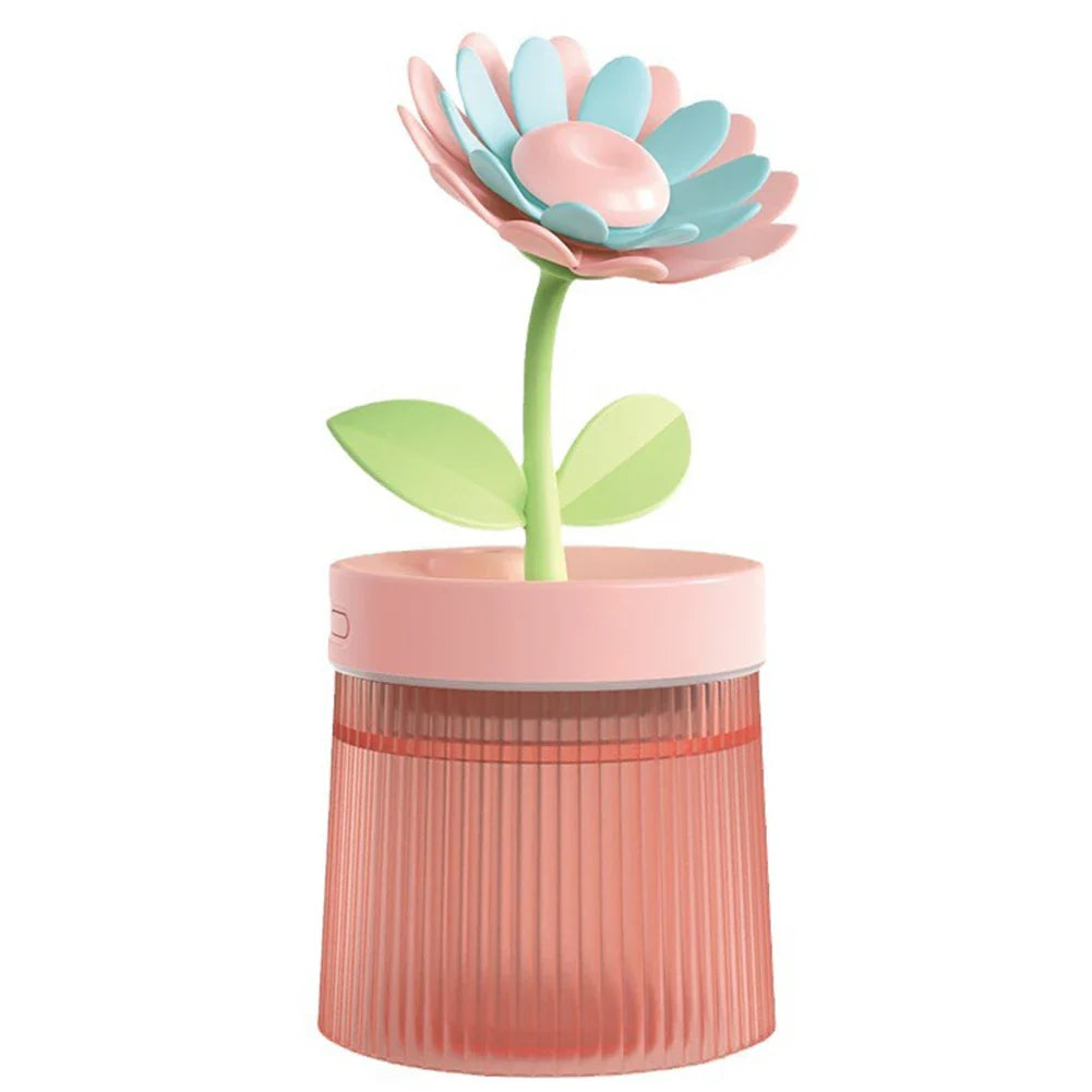 AquaLuxe Serenity Mist Humidificateur | Design floral apaisant avec 7 couleurs LED vives, fonctionnement ultra-silencieux et arrêt automatique pour une ambiance relaxante dans la chambre de bébé.