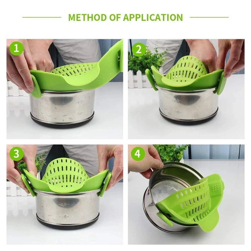 GourmetEssence Passoire en Silicone & Égouttoir | Lavez et égouttez facilement le riz, les pâtes et les légumes tout en minimisant le désordre