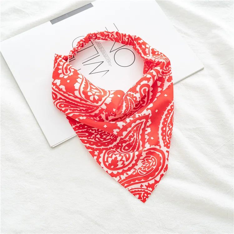 Bandana Vintage Fleurs d'Été 2022 – Accessoires de Cheveux Élégants pour Femmes et Filles
