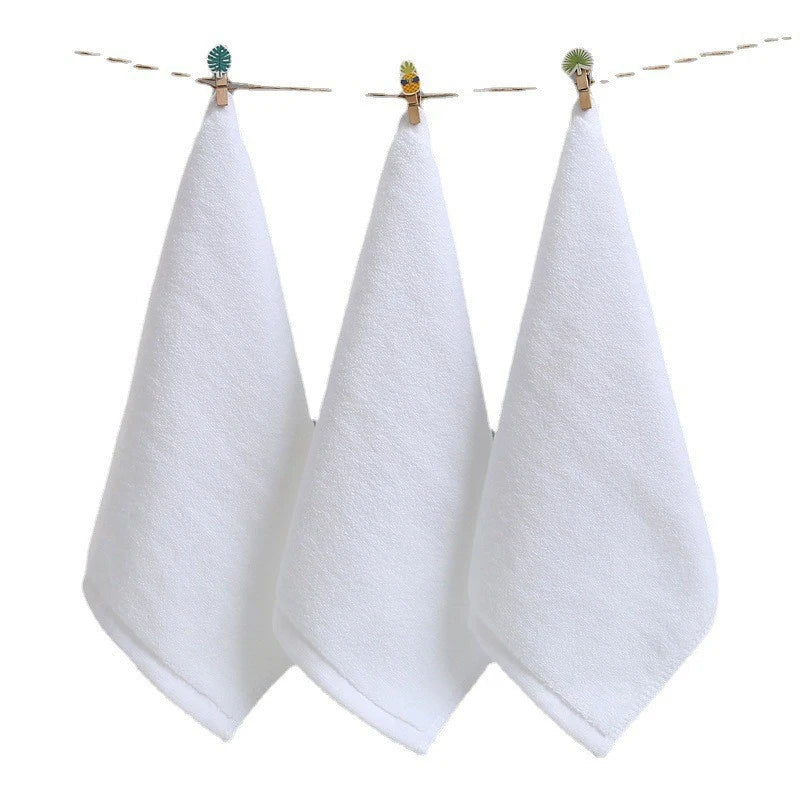 10 Pièces Serviettes de Visage en Coton Doux Blanc Hôtel