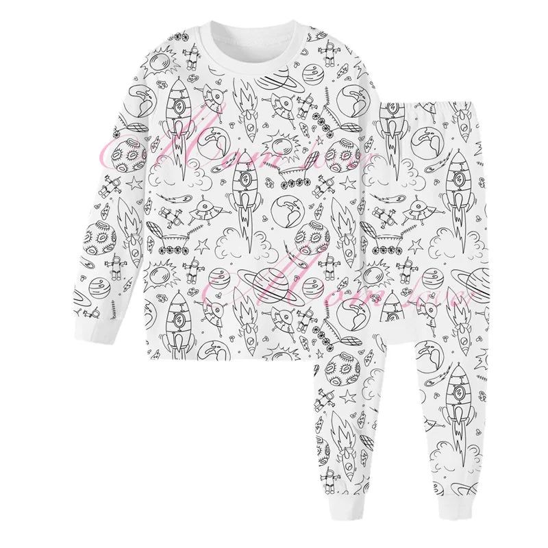 Artisano Luxe DIY Pyjama Set | Ensemble de pyjama coloré et créatif pour enfants leur permettant de concevoir leurs propres vêtements de nuit uniques, parfait pour le jeu imaginatif et l'expression artistique.