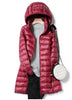 Veste polaire légère pour femmes | Veste en duvet ultra-légère et fine avec capuche amovible