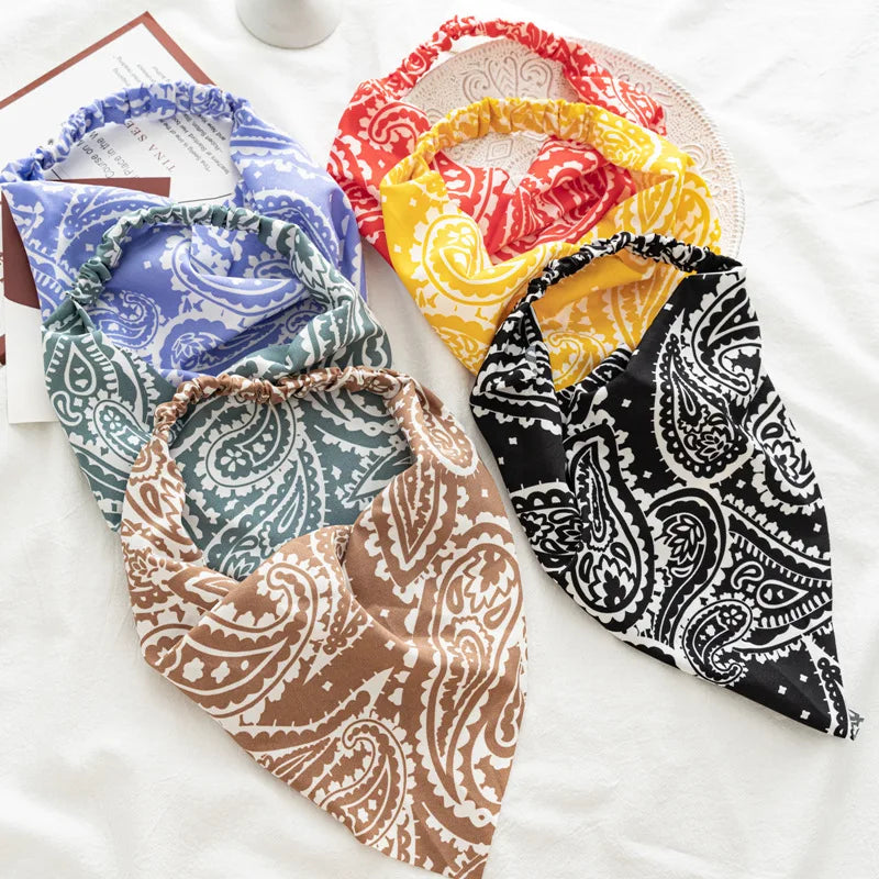 Bandana Vintage Fleurs d'Été 2022 – Accessoires de Cheveux Élégants pour Femmes et Filles