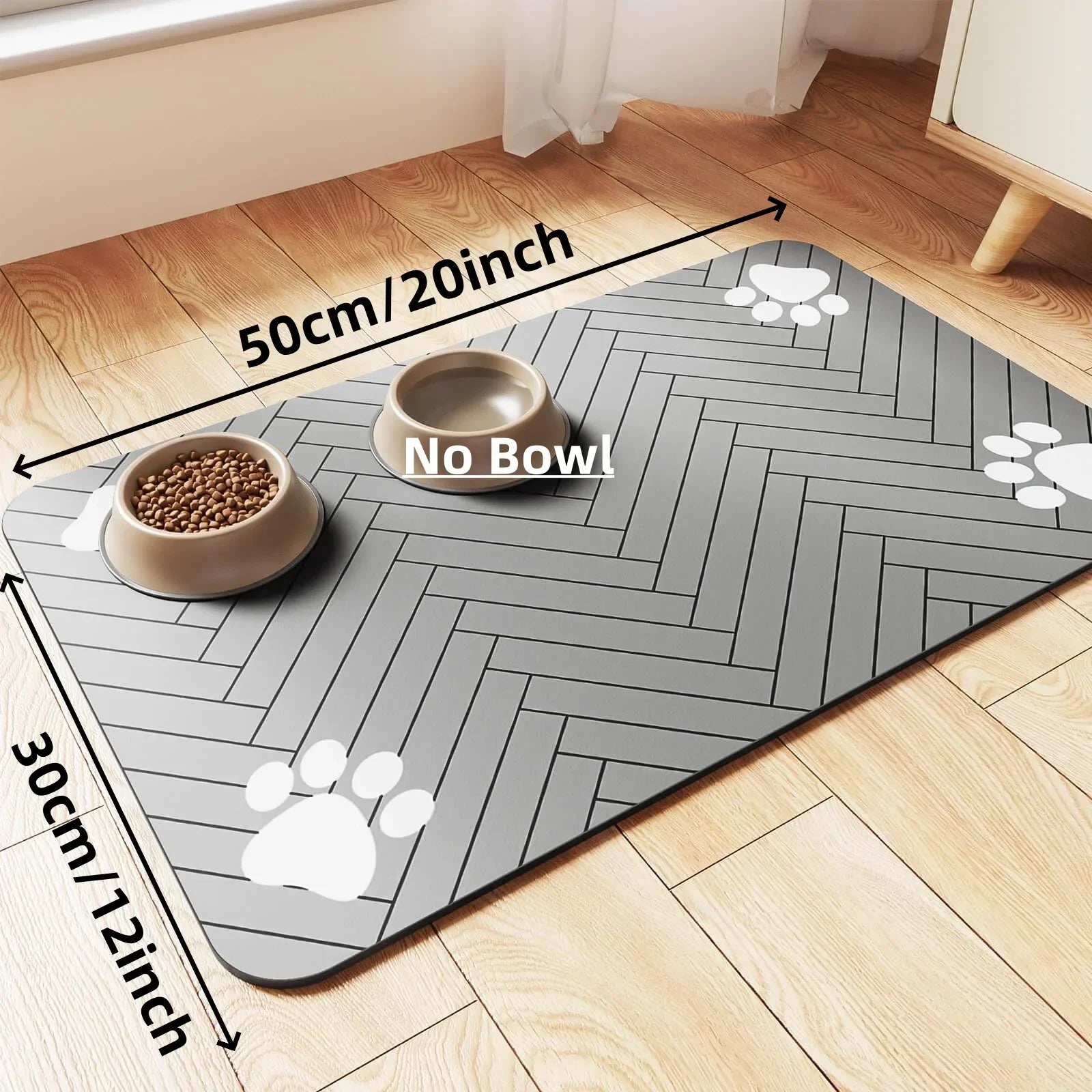 PetElegance Tapis Nourriture Luxe | Tapis absorbant avec dos imperméable pour chiens et chats
