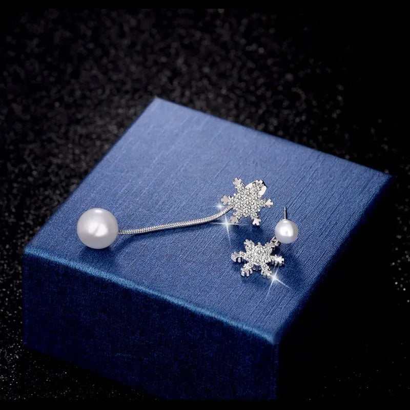 Boucles d'oreilles en goutte flocon de neige
