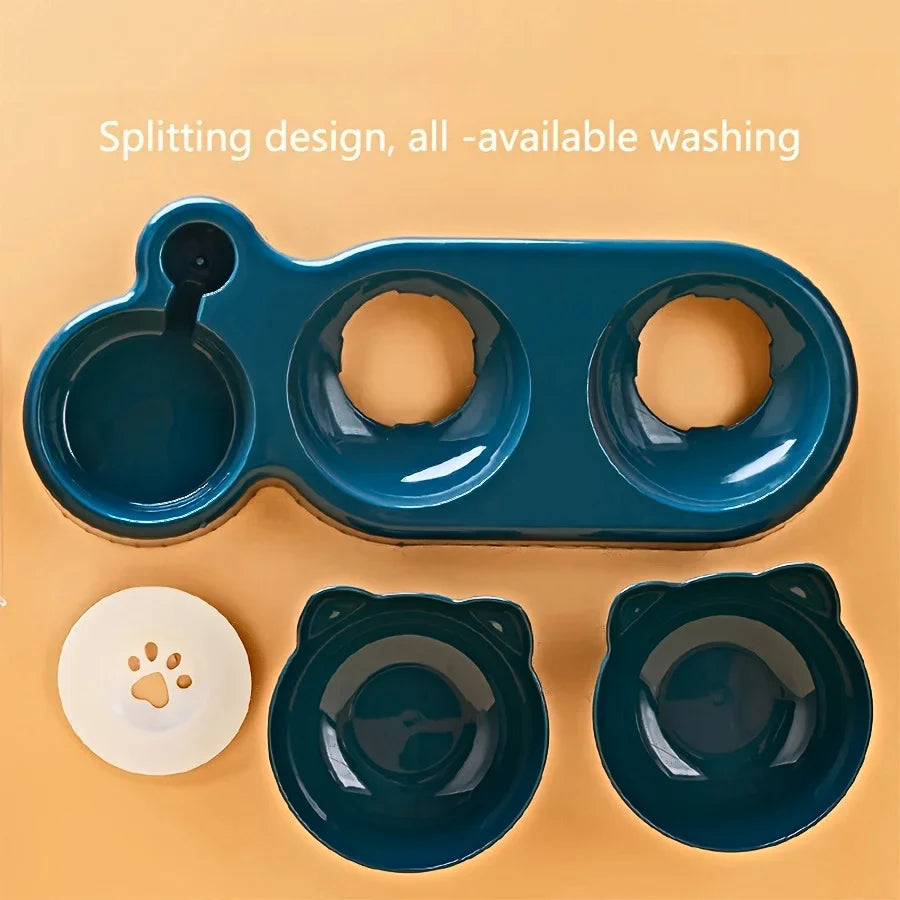 Bol de Nourriture et d'Eau pour Chats avec Design d'Oreilles - Expérience de Nourriture Confortable et Ludique
