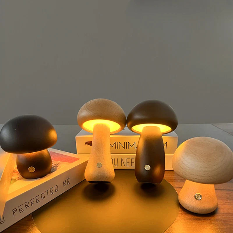 AuraMush | Lampe en bois massif pour une atmosphère chaleureuse