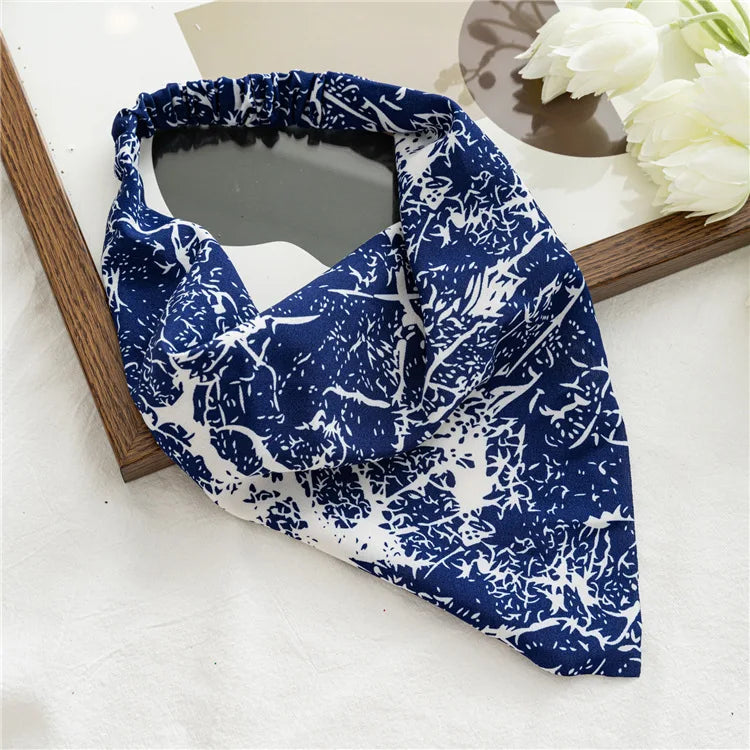 Bandana Vintage Fleurs d'Été 2022 – Accessoires de Cheveux Élégants pour Femmes et Filles