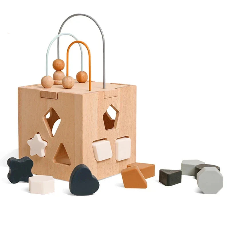 Boîte à jouer en bois éducative – Pour apprendre et s'amuser