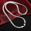 AuraElegance Collier en Argent Sterling | Design intemporel en argent sterling 925 avec une chaîne latérale de 6 mm, disponible en 16/18/20/22/24 pouces, parfait pour les mariages, les fiançailles et les cadeaux de luxe.