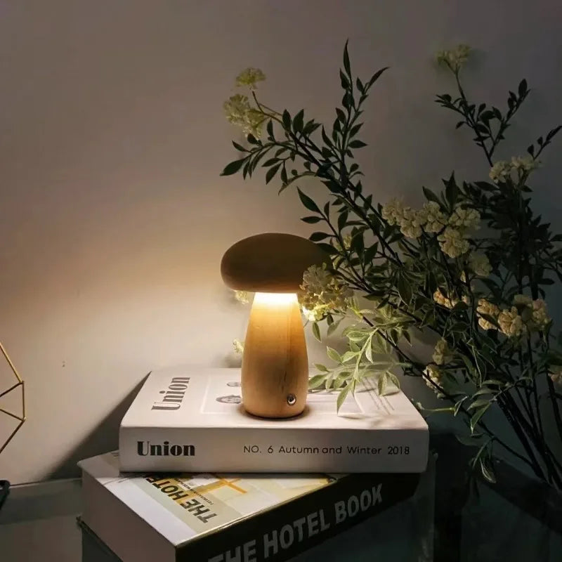 AuraMush | Lampe en bois massif pour une atmosphère chaleureuse